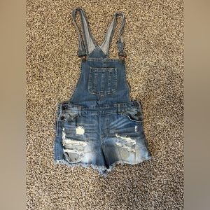 Refuge Distressed Short Overalls - Size 10